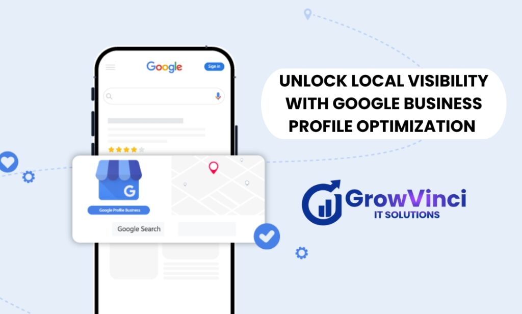 Business owner optimizing their Google Business Profile on a laptop with analytics and local map insights.